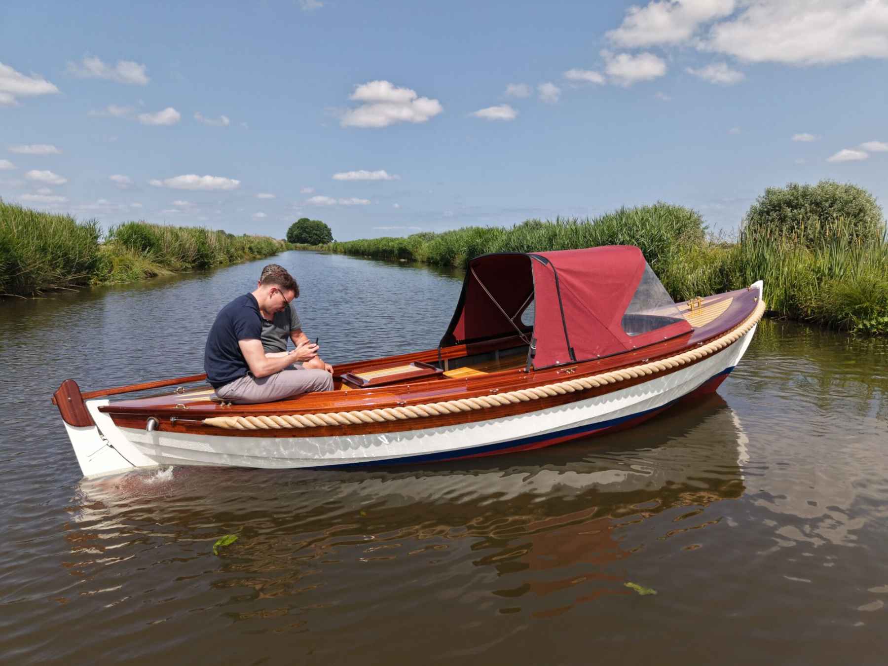 Motorboot Kapitein Klassieke Mahoniehouten Sloep 6.20