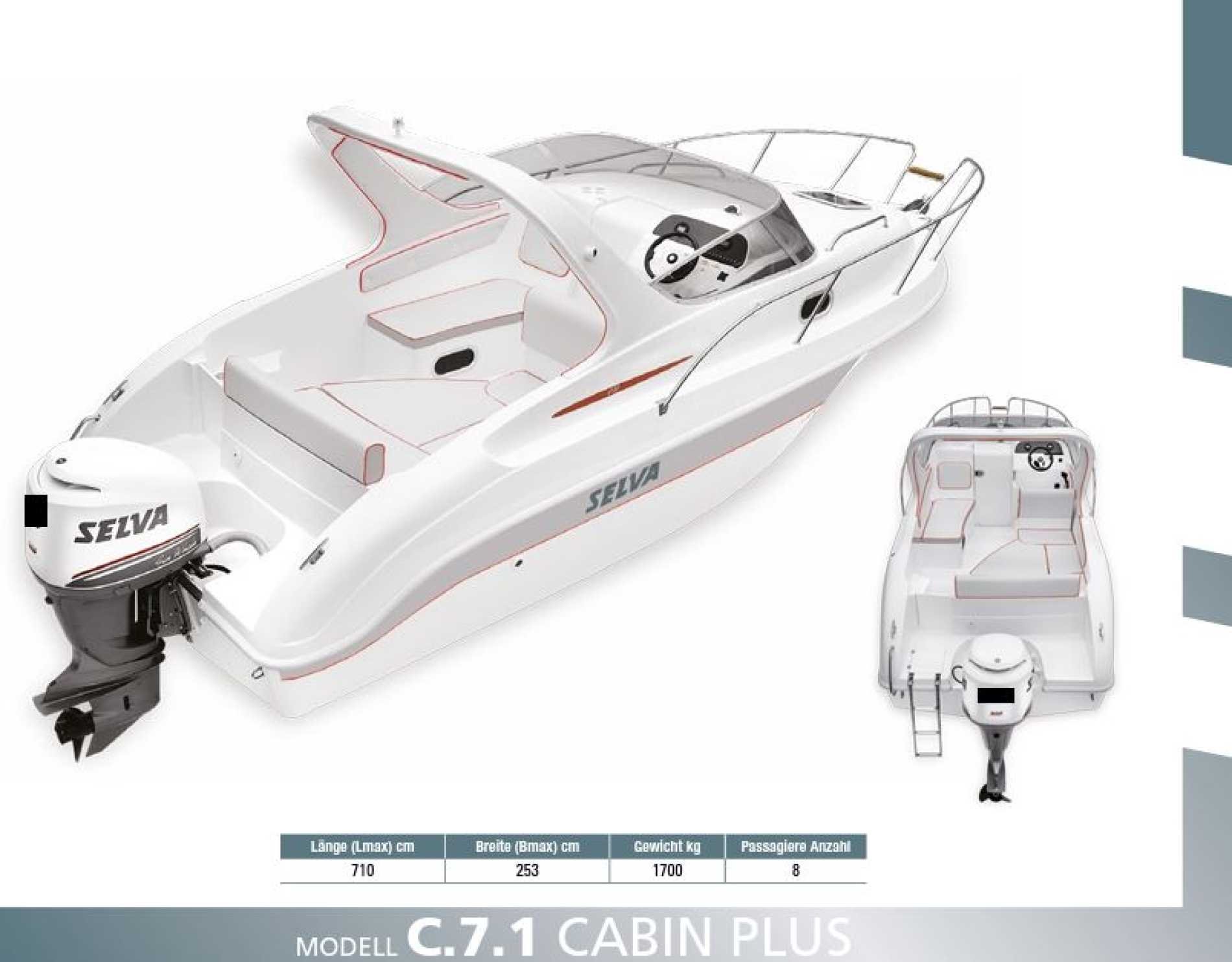 Motorboot Selva C.7.1 Cabin Plus